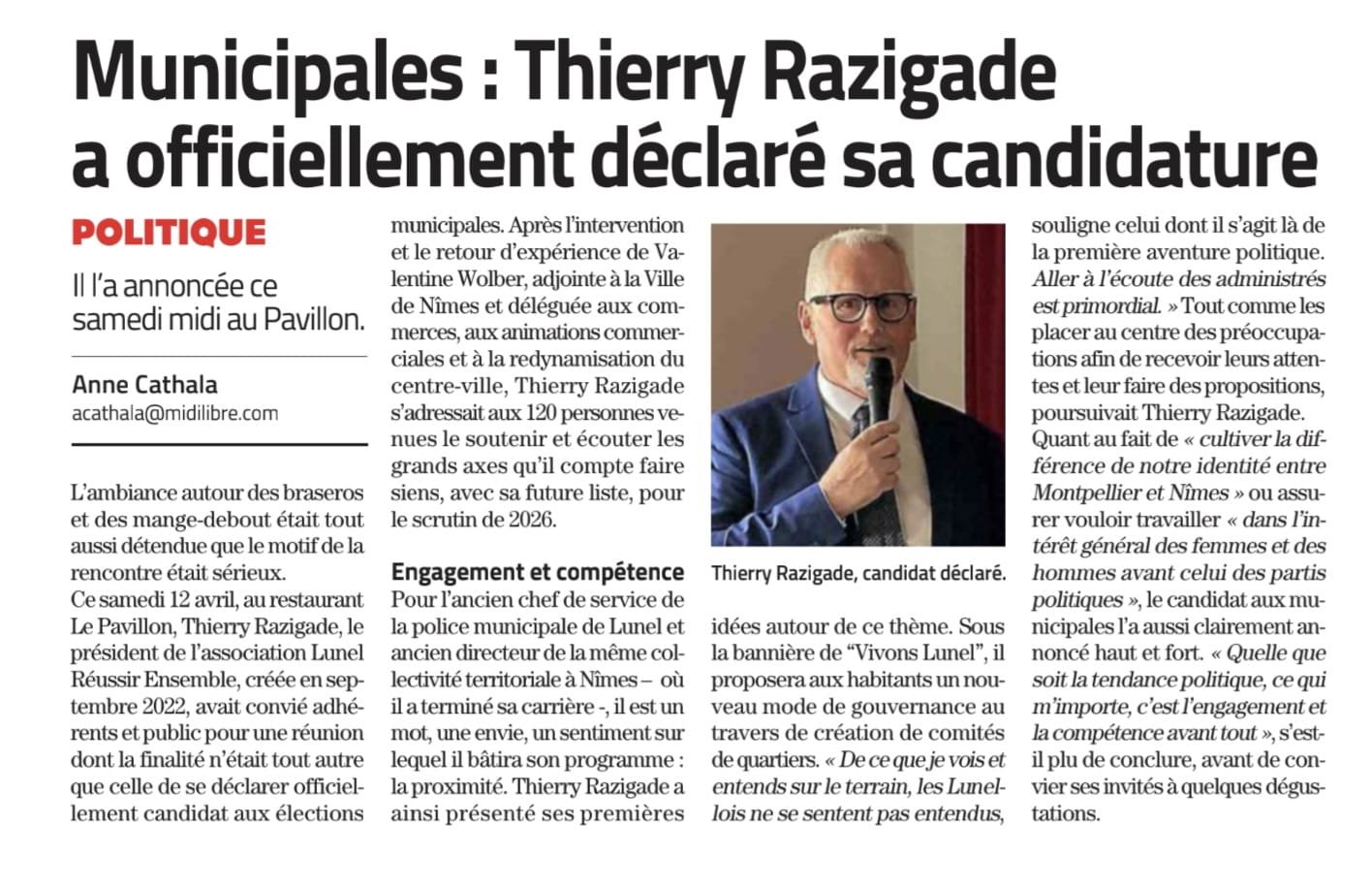 Thierry Razigade Midi Libre
